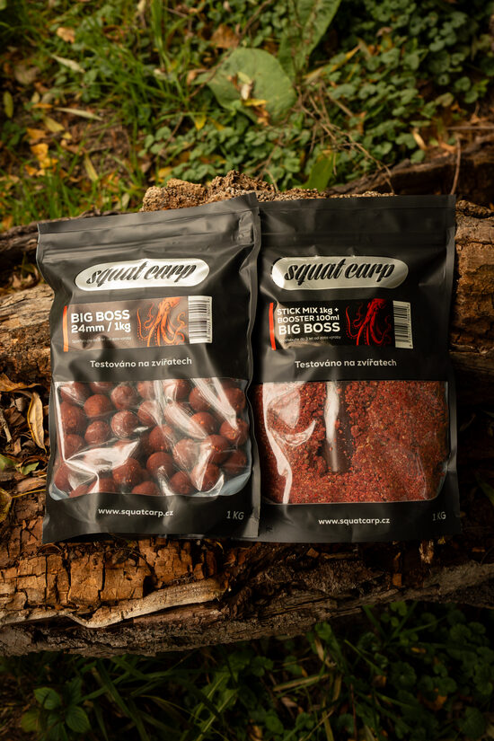 SQUAT CARP - Boilies BIG BOSS 24 mm 1 kg + Stick Mix Big Boss 1kg